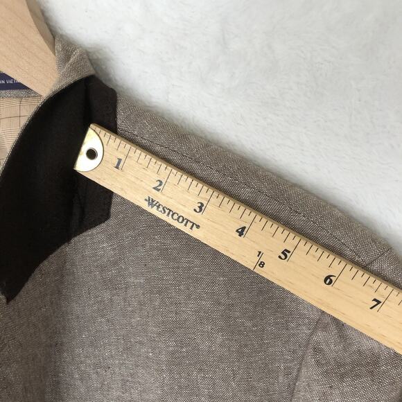 STAFFORD Linen Blend Sport Coat Sz 42L Tan Classic 2-Button Blazer‎ Jacket EUC - Picture 10 of 16